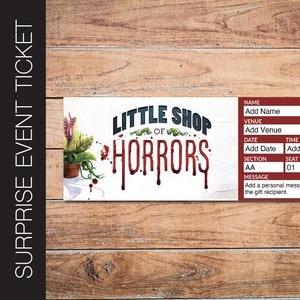 Druckbare KLEINE SHOP von HORRORS Broadway Surprise Ticket. Bearbeitbares Musiktheater Faux Event Eintritt Souvenir Andenken. Sofort Download