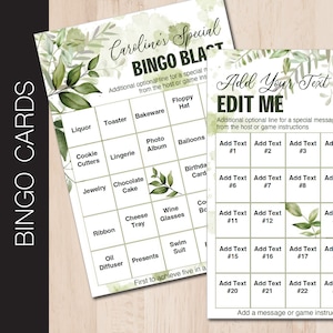 Juego de bingo EDIT ME. 40 tarjetas con texto editable. Despedida de soltera, baby shower, fiesta de cumpleaños, reunión, viaje por carretera y aula. Descargar archivo