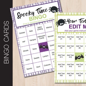 EDIT ME Halloween Bingo Spiel. 40 Alle Text bearbeitbare Karten. Brautparty | Babyparty | Geburtstagsfeier | Wiedervereinigung | Klassenzimmer. Datei herunterladen