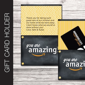 Druckbare AMAZING Amazon Gift Card Inhaber. Du bist toll!  Druckbare bearbeitbare digitale PDF-Datei.
