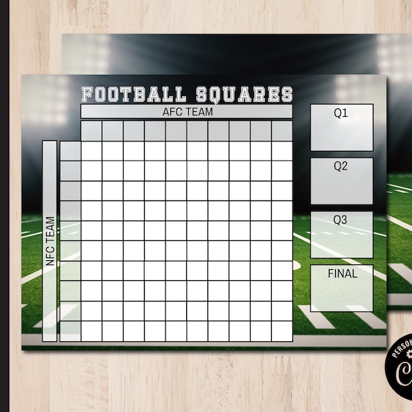 Football Squares Templates Etsy