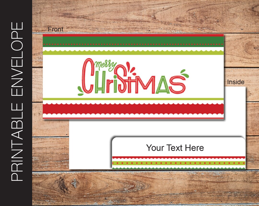 Printable CHRISTMAS Envelope for Gift Tickets, Vouchers, Boarding ...