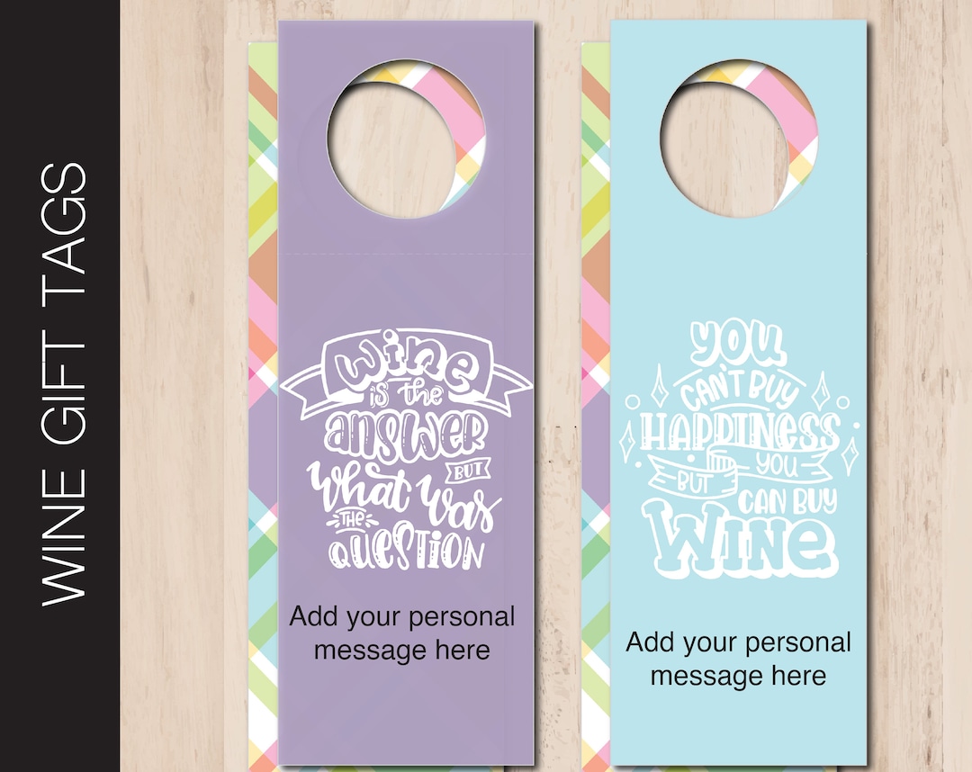 Printable PERSONALIZED Wine Gift Tag. Dinner Party. Girls Etsy