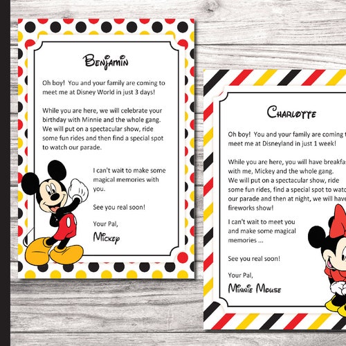 Christmas MICKEY & MINNIE Personalized Letters Announcing - Etsy