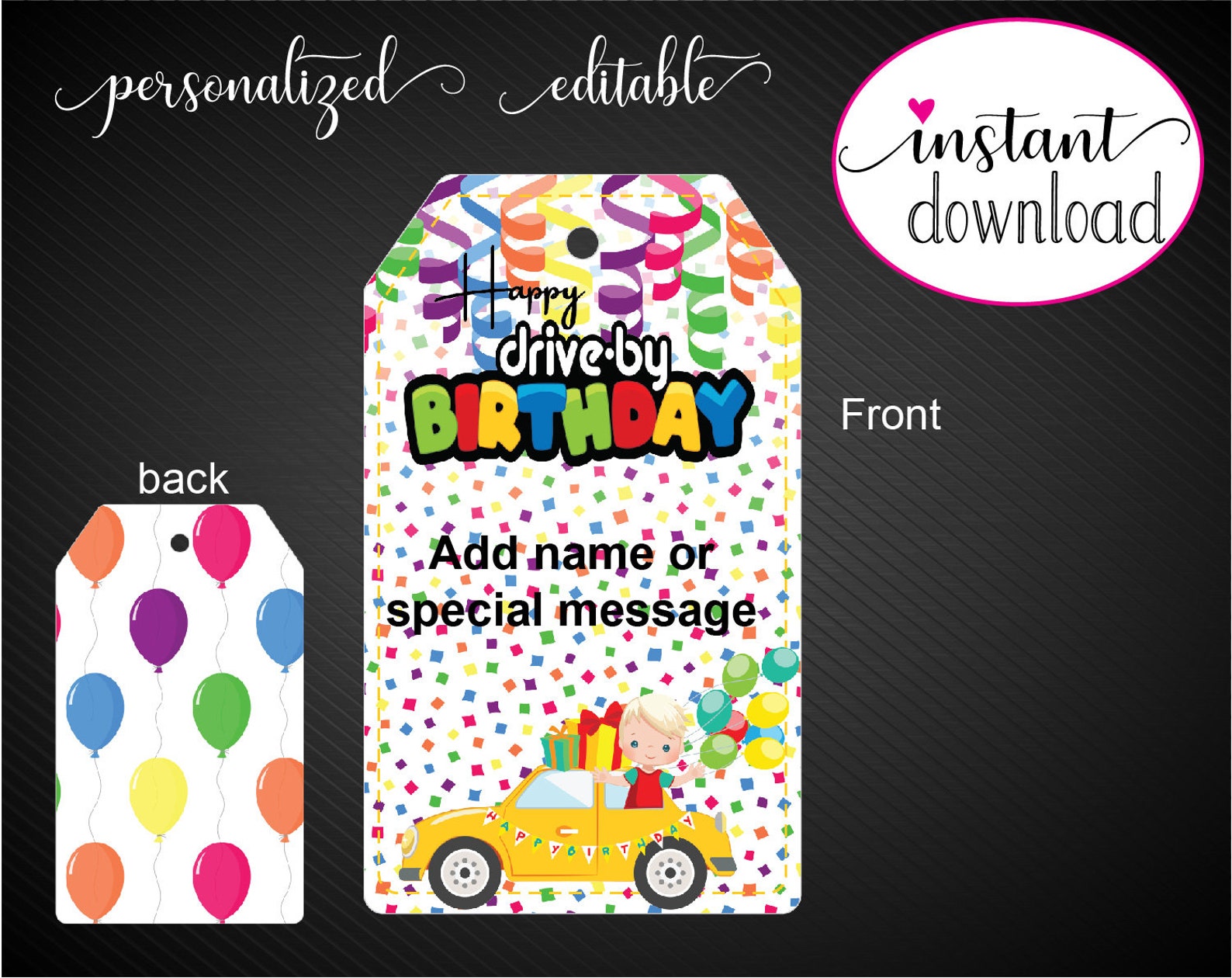 Editable BIRTHDAY BOY Theme Gift Tags. Birthday Parade Gift - Etsy