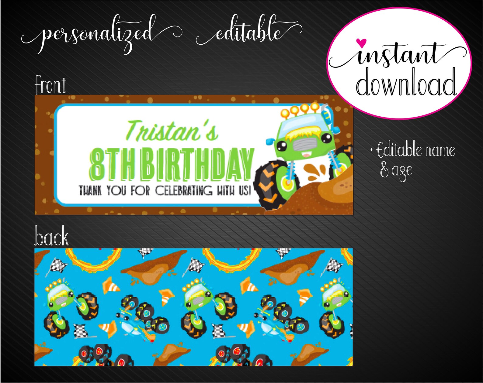 Printable BIRTHDAY Treat Bag Topper Candy Bag Party Favor | Etsy