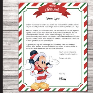 Editable Christmas MICKEY Personalized Letters Announcing Surprise Trip Reveal.  Holiday Gift Reveal. Instant download. Full 8.5" x 11"