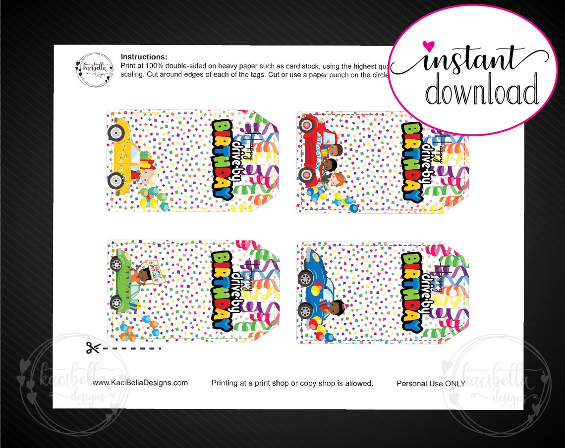 Editable BIRTHDAY BOY Theme Gift Tags. Birthday Parade Gift - Etsy