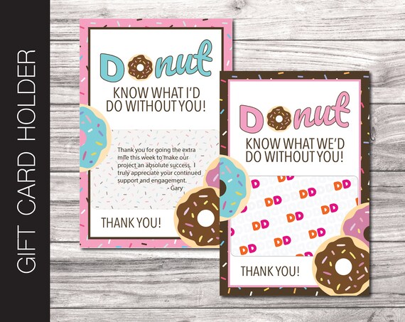 Printable Donut Gift Card Holder Instant Teen Gifts