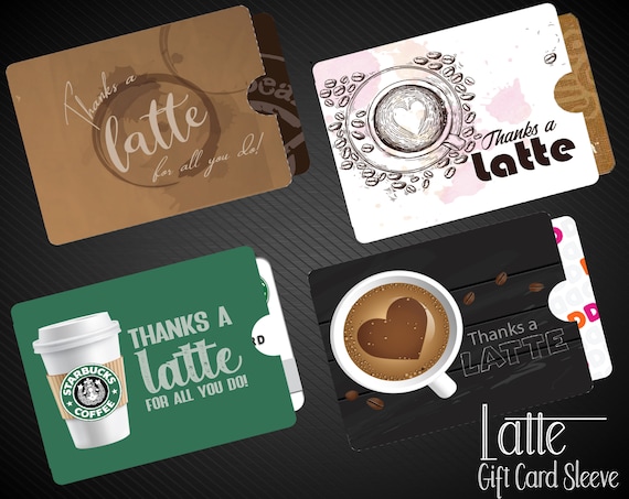 Printable COFFEE Gift Card Sleeve / Envelope. Thanks a Latte! Starbucks |  Hortons | Petes | Dunkin Donuts Digital Instant Download - Etsy