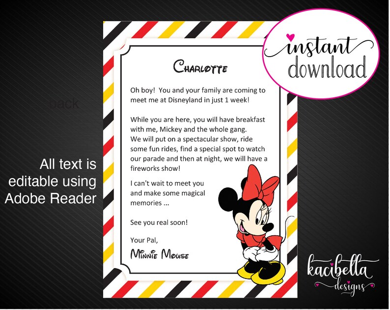 Printable MICKEY & MINNIE MOUSE Personalized Letters - Etsy