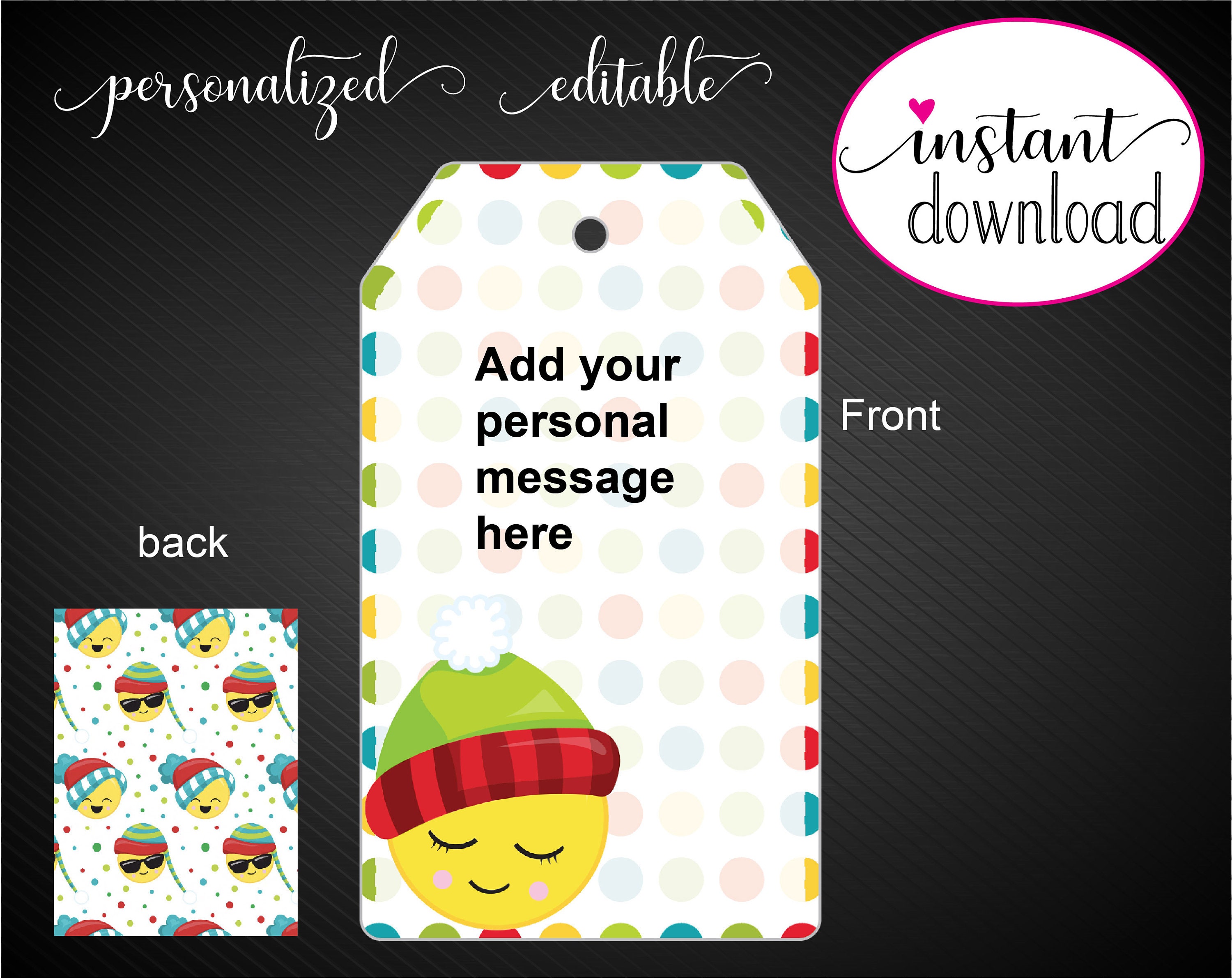Printable CHRISTMAS EMOJI Gift Tags. Emoji Merry Christmas. Etsy