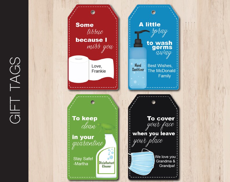 Printable QUARANTINE Supplies Gift Tags. Social Distancing Etsy