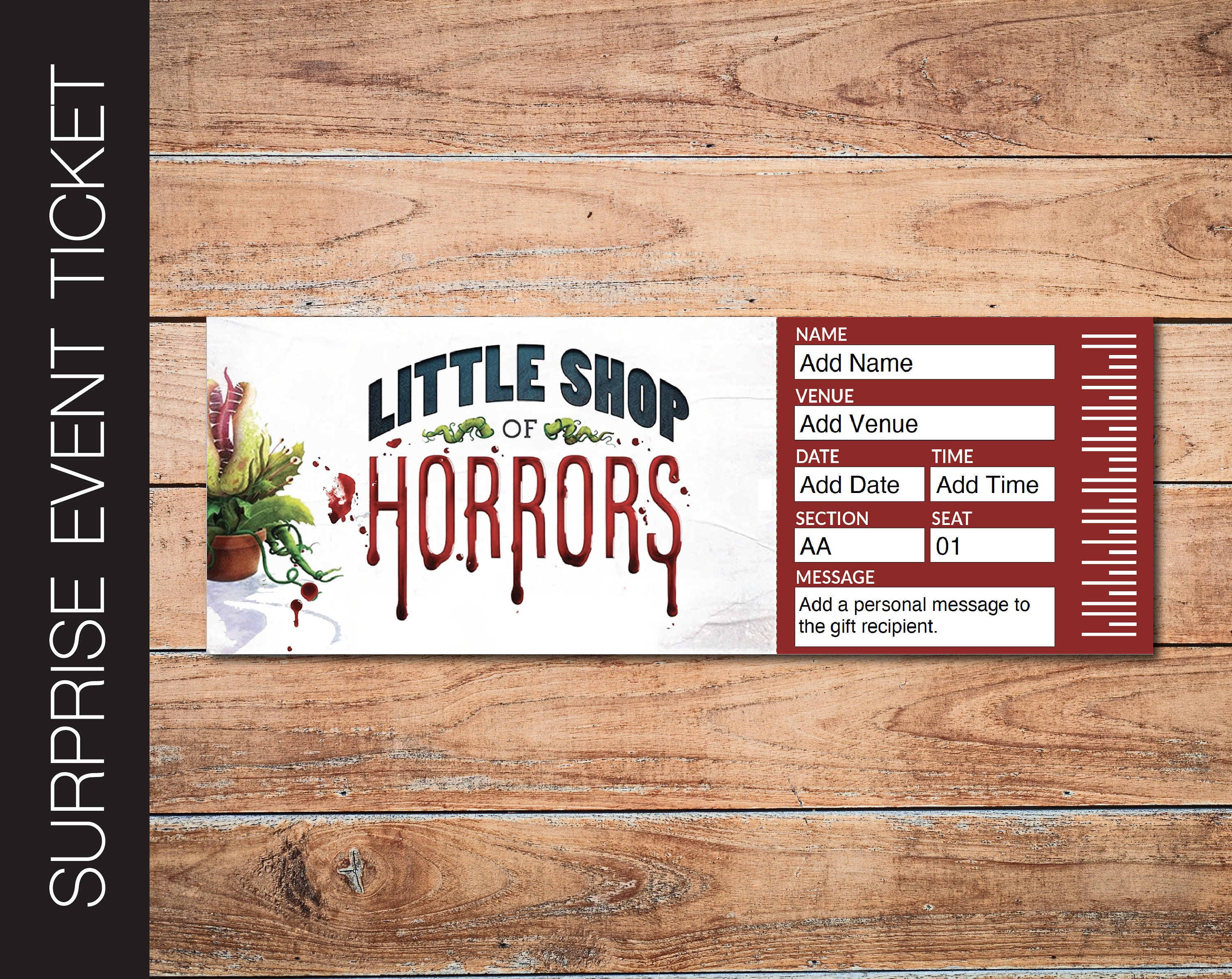 Printable LITTLE SHOP of HORRORS Broadway Surprise Ticket. - Etsy UK