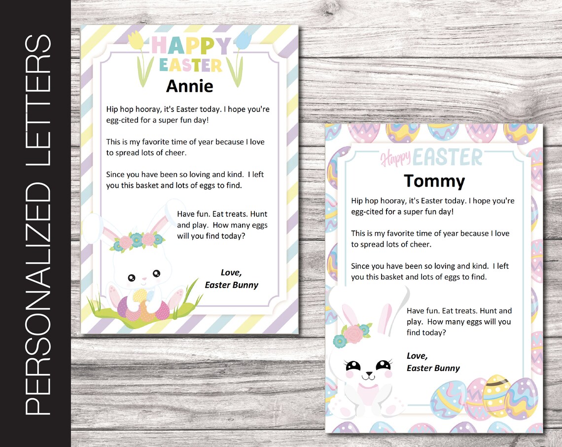 Printable EASTER BUNNY Personalized Letter. Letter From Easter | Etsy