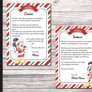 Christmas MICKEY & MINNIE Personalized Letters Announcing Surprise Trip Reveal.  Holiday Gift Reveal. Instant download.