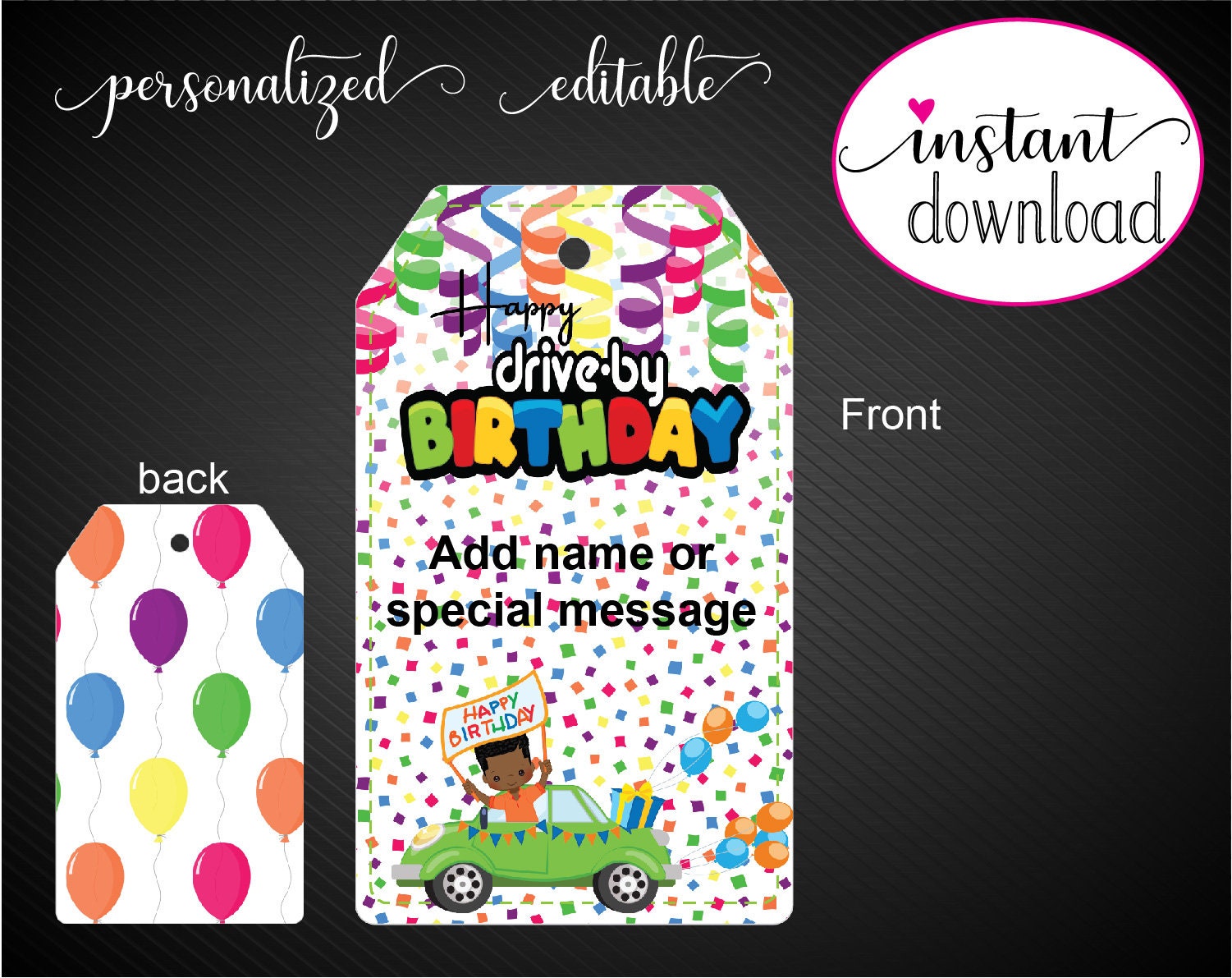 Editable BIRTHDAY BOY Theme Gift Tags. Birthday Parade Gift - Etsy