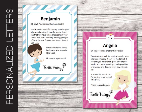 printable tooth fairy letters 2 letters lost tooth editable etsy