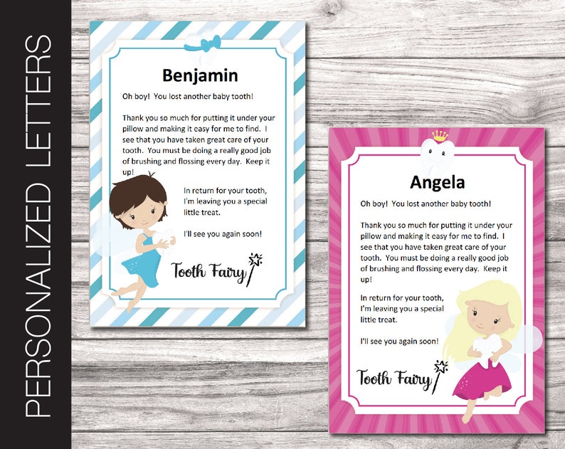 printable tooth fairy letters 2 letters lost tooth