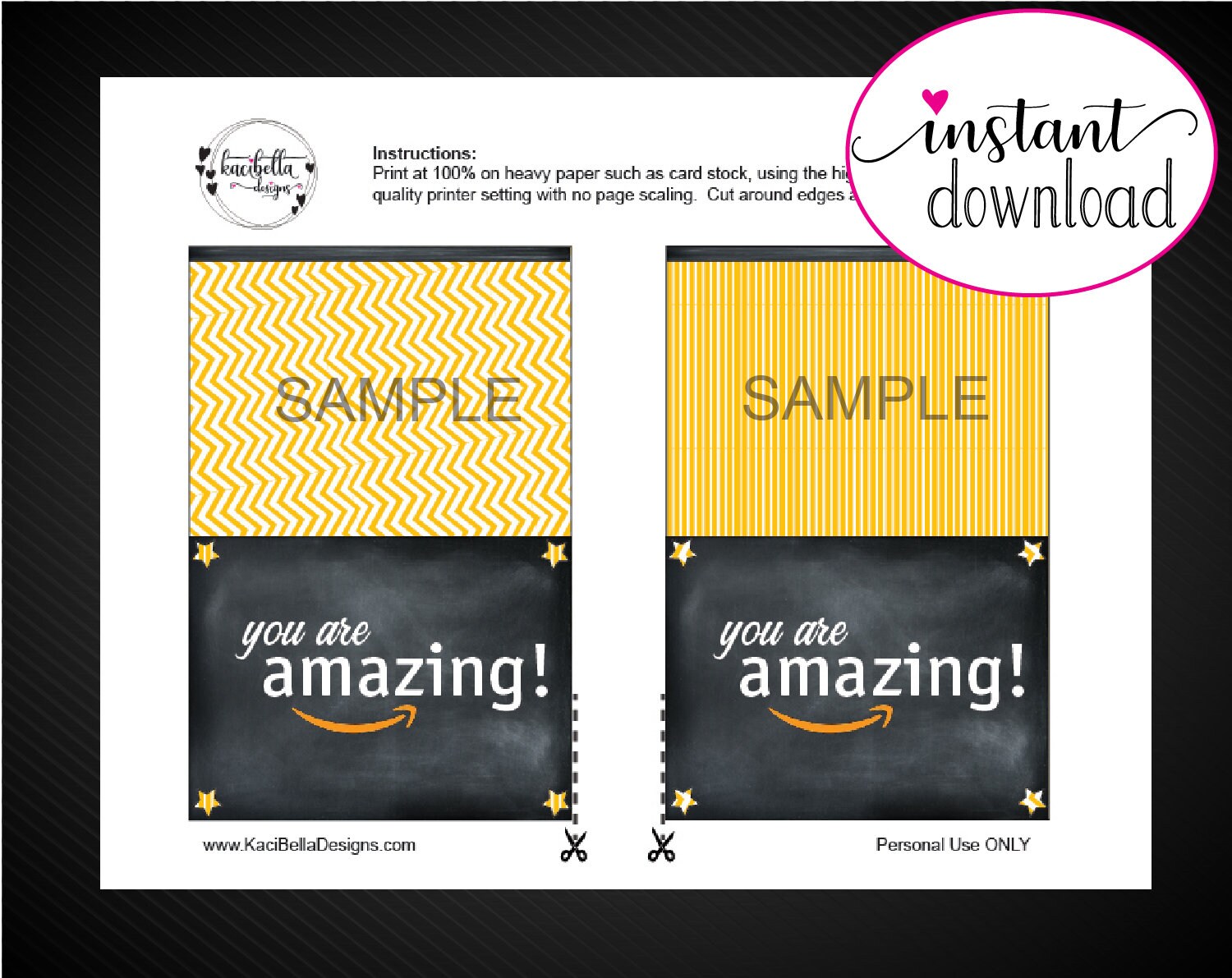Printable AMAZING Amazon Gift Card Holder. You Are Amazing Etsy Sweden