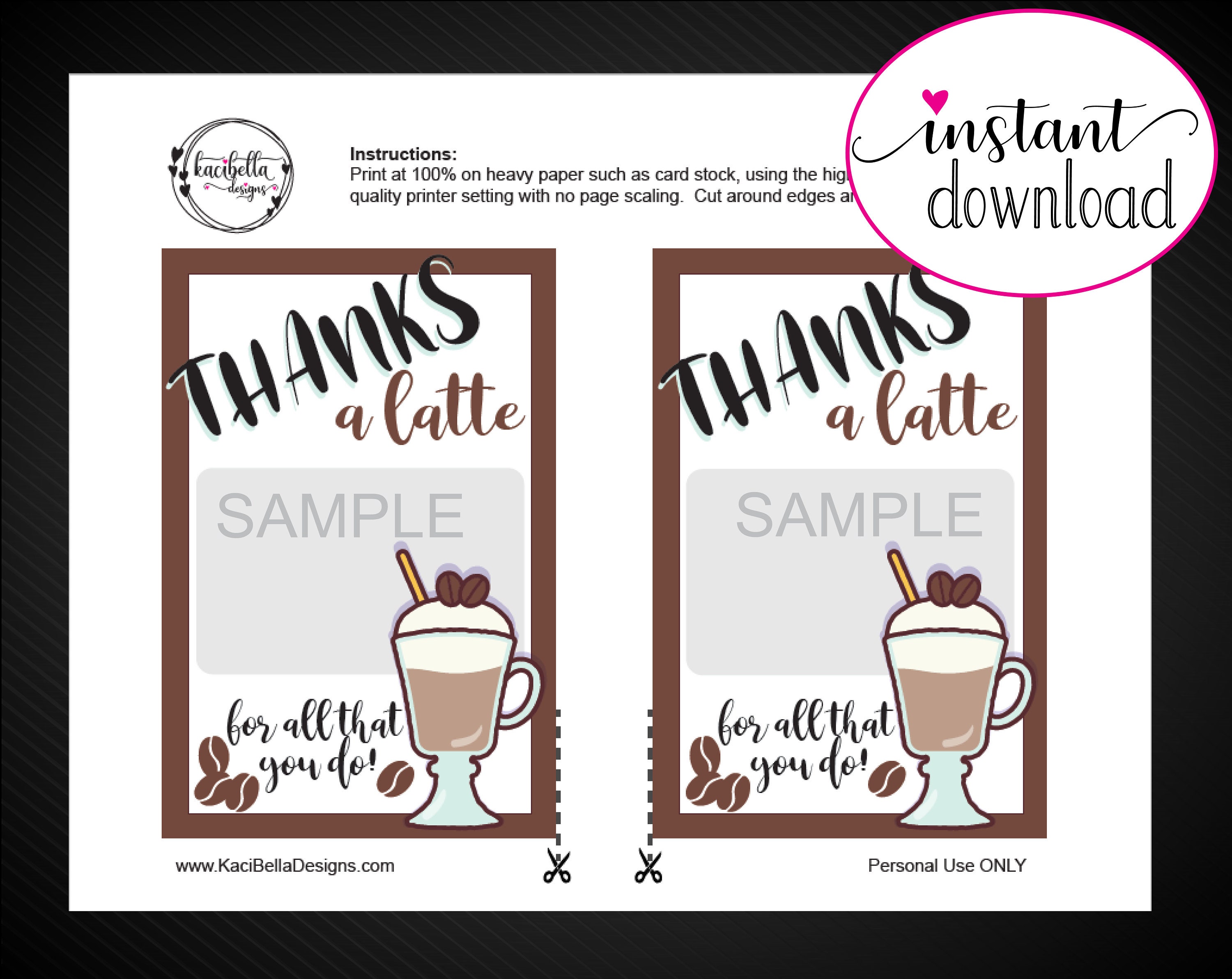 Gift Card Holder Thanks a Latte for All That You Do!