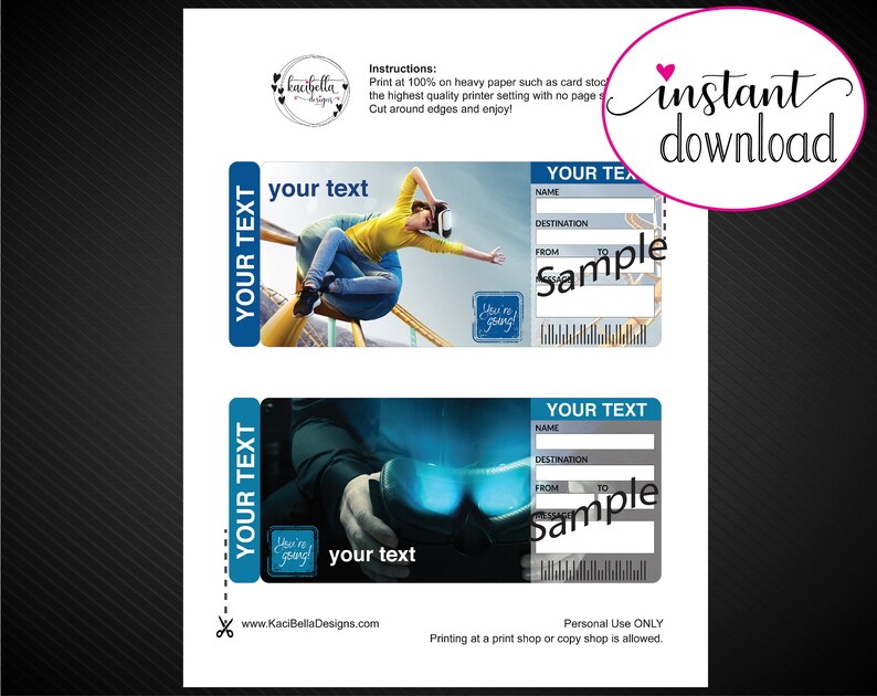 Printable VIRTUAL REALITY or AI Games Surprise Gift Reveal Etsy