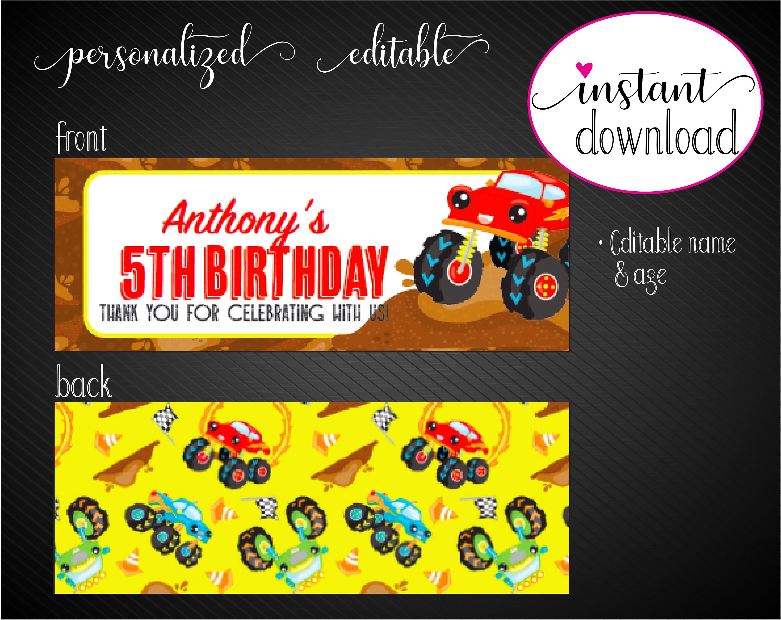 Printable BIRTHDAY Treat Bag Topper Candy Bag Party Favor - Etsy