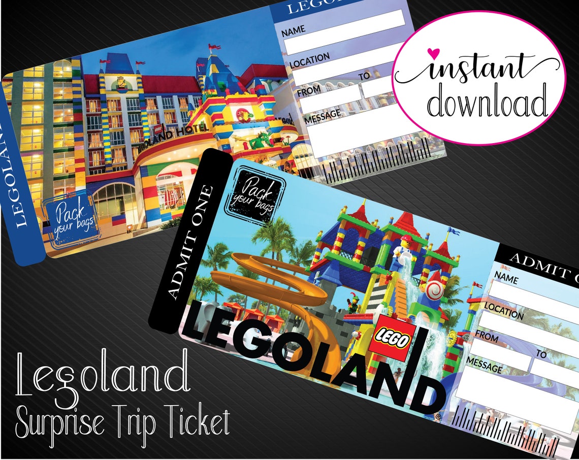 Printable LEGOLAND Surprise Trip Gift Ticket. Boarding Pass. Etsy