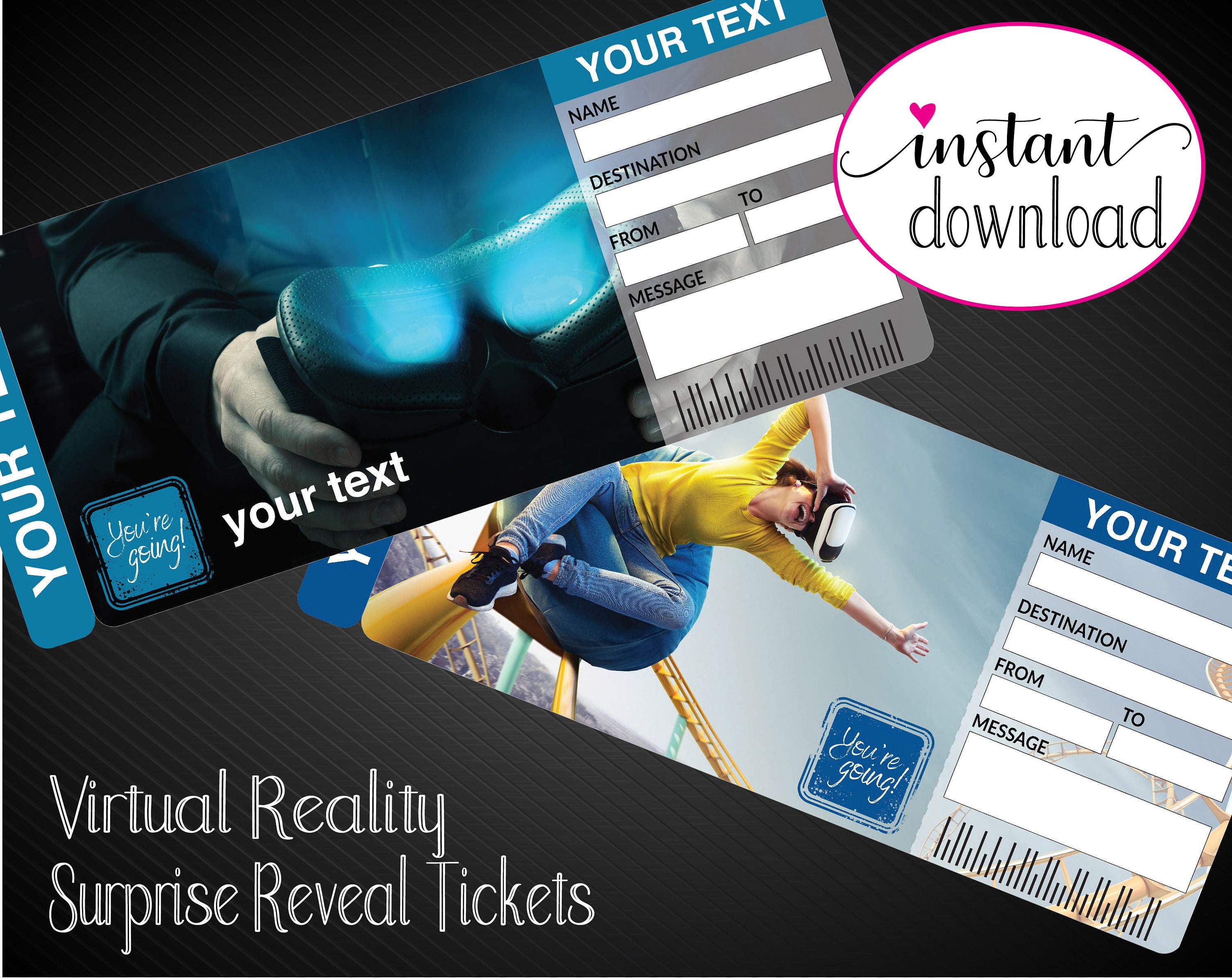 Printable VIRTUAL REALITY or AI Games Surprise Gift Reveal Etsy