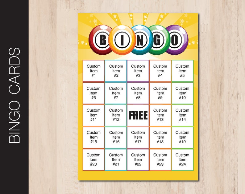 Printable CUSTOM Bingo Game. Add Your 72 Unique Items. 40 Editable PDF ...
