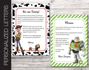 Printable TOY STORY Themed Personalized Letters for Surprise Trip. Universal Studios or Nickelodeon Trip. PDF all editable text.