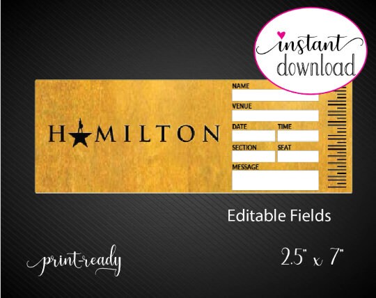 Printable Broadway Surprise Ticket. Editable Musical Theatre - Etsy