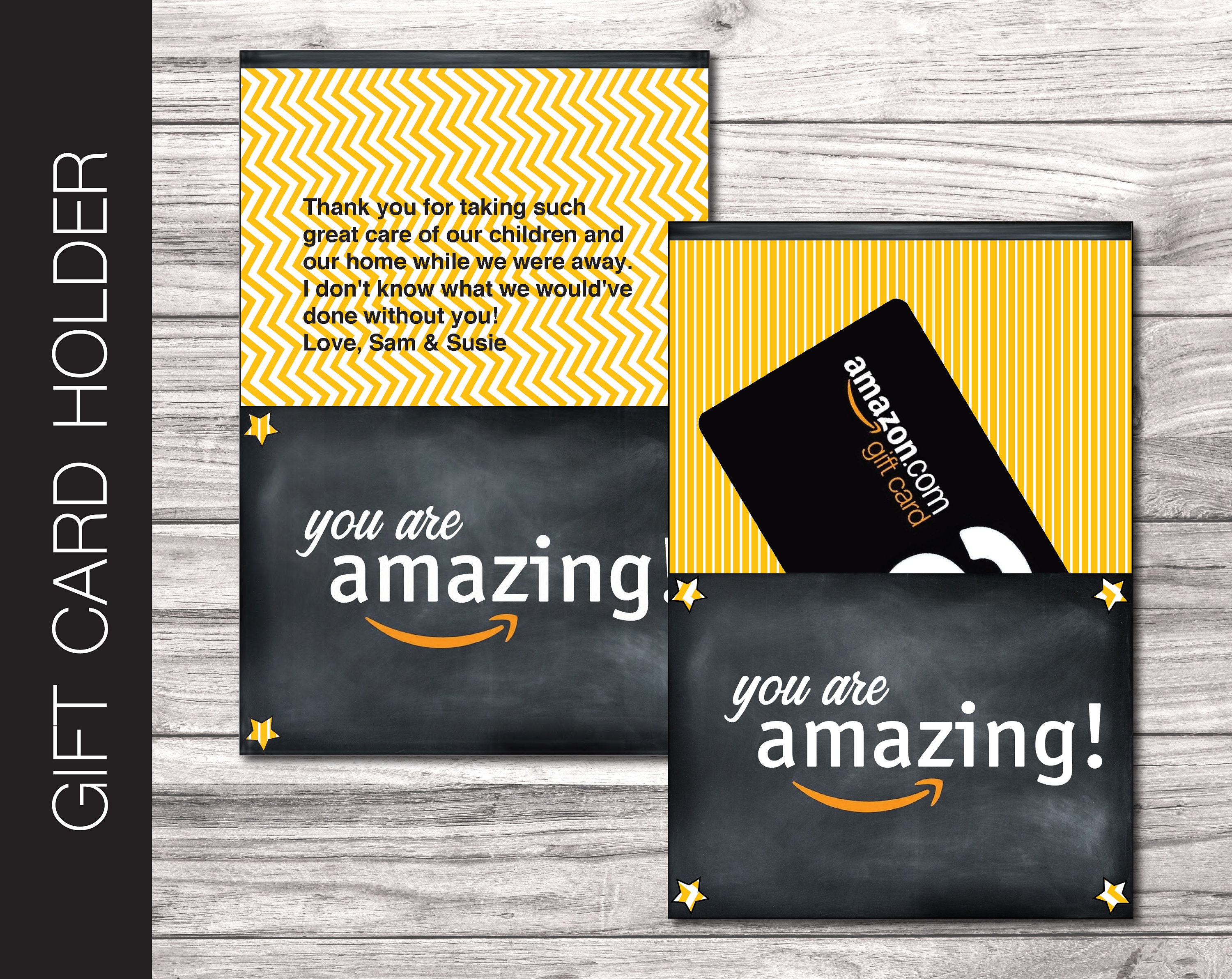 AMAZING Etsy Editable Printable Holder. Amazon Digital - You Gift Amazing Card PDF. Printable Are