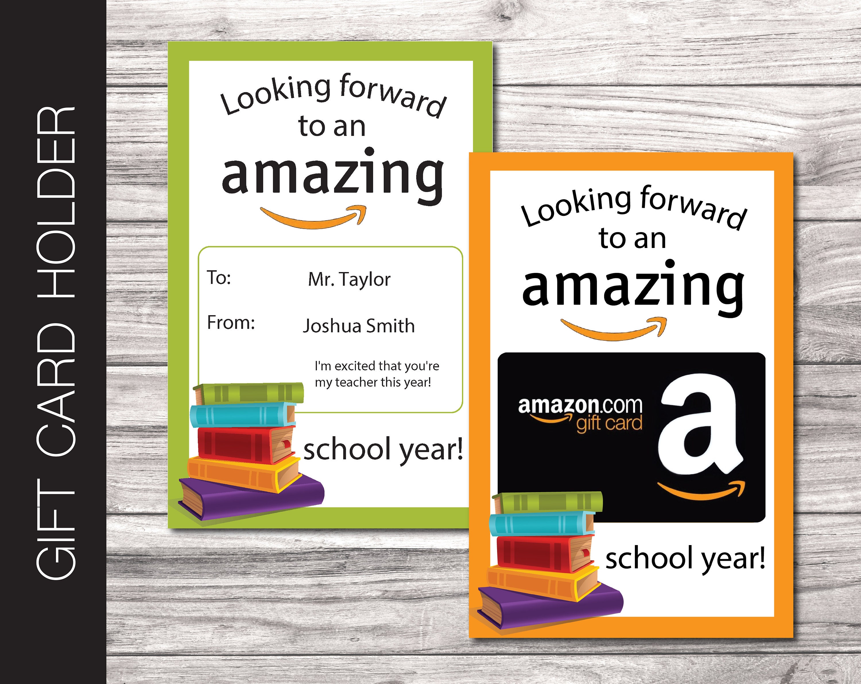 Printable BACK to SCHOOL Amazon Gift Card Holder. Looking Etsy