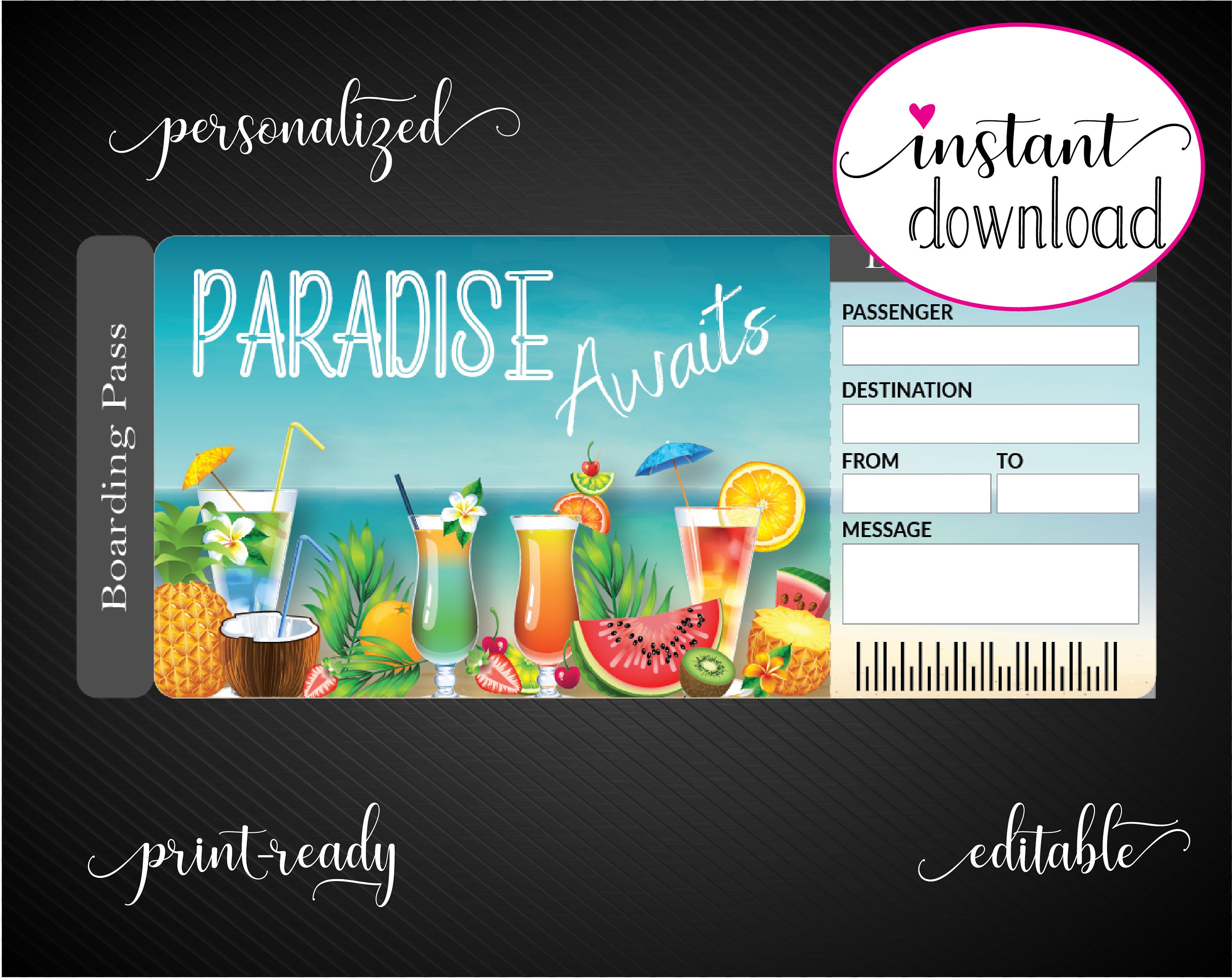 2 Tickets to Paradise, I created this identity and illustra…