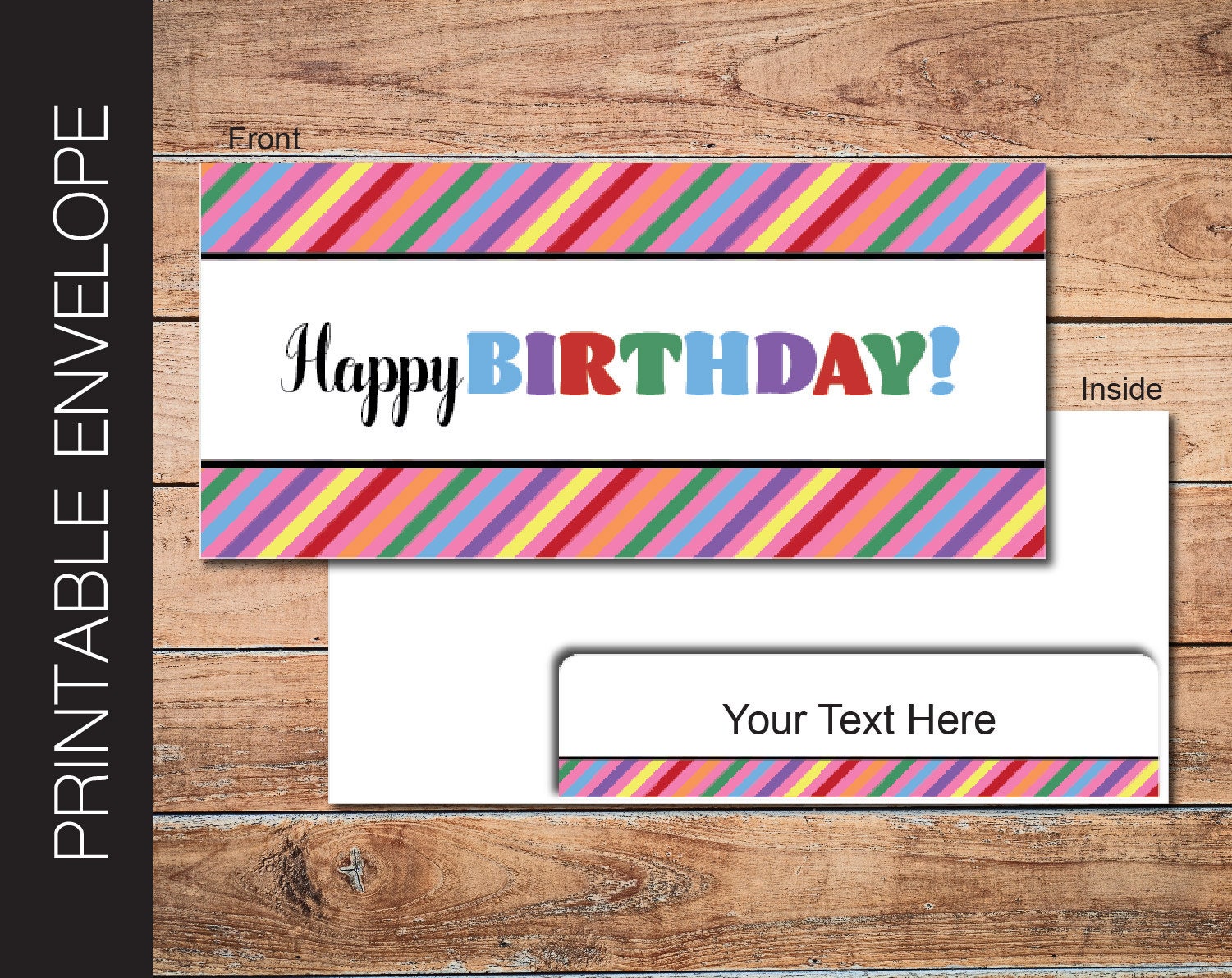 Printable BIRTHDAY Envelope for Gift Tickets, Vouchers, Boarding Passes and Money. Digitally Editable Instant Download
