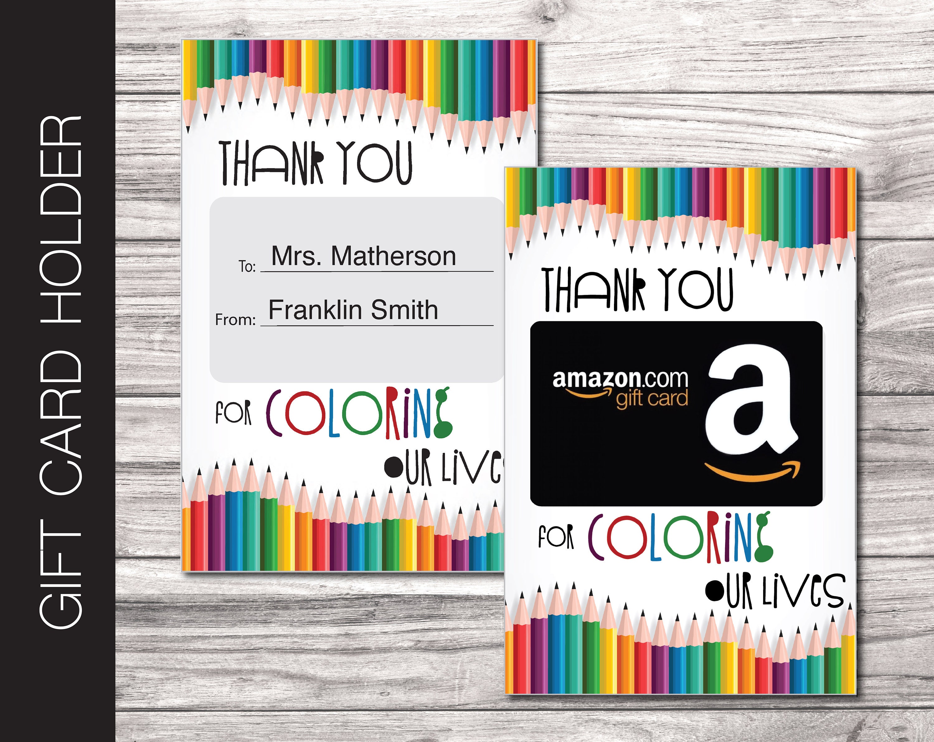 Printable APPRECIATION Gift Card Holder. Personalized. Thank | Etsy