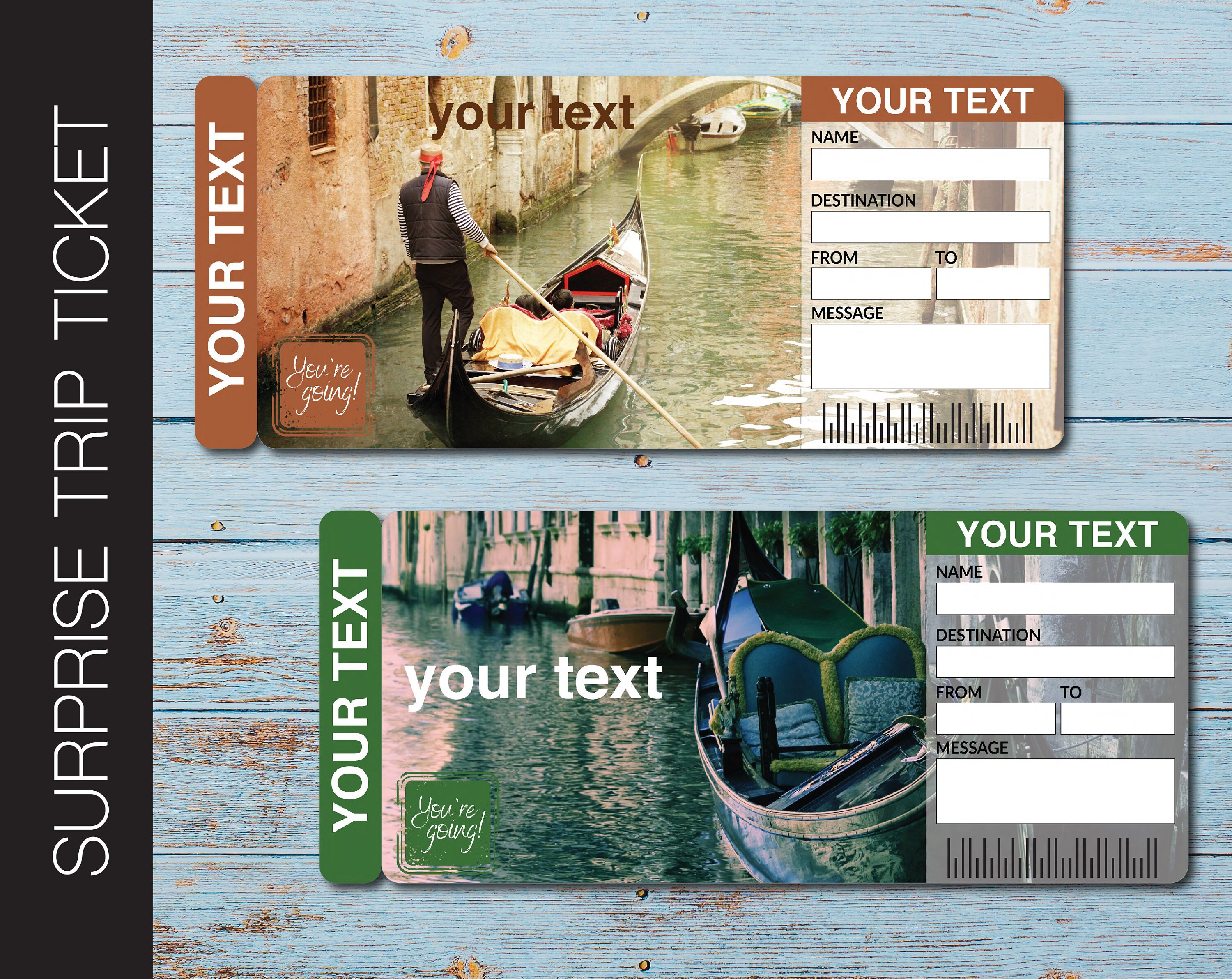 Printable GONDOLA RIDE Surprise Gift Reveal Ticket. Admission Etsy
