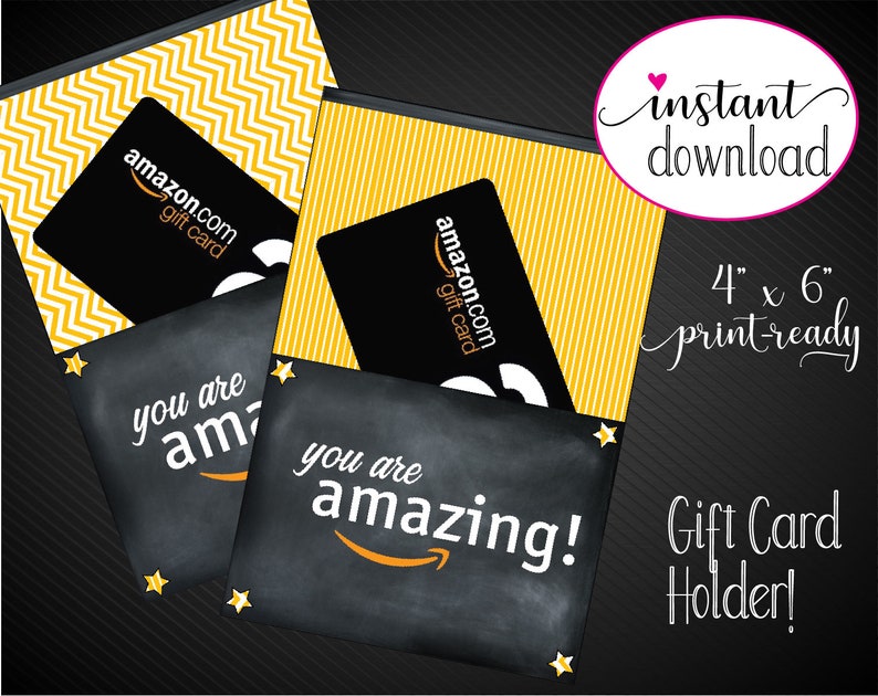 Printable AMAZING Amazon Gift Card Holder. You Are Amazing Etsy Sweden