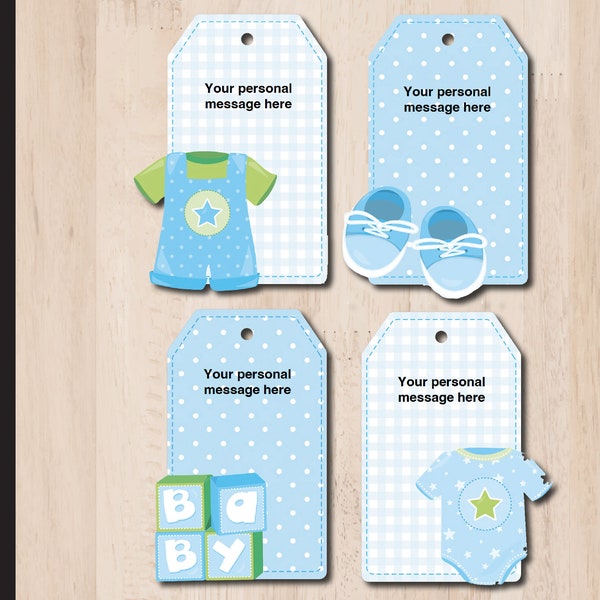 Editable Baby Clothes Themed Gift Tags. Double-sided printable baby gift tag. Baby Boy. New Baby. Baby Shower Gender Reveal.Instant Download