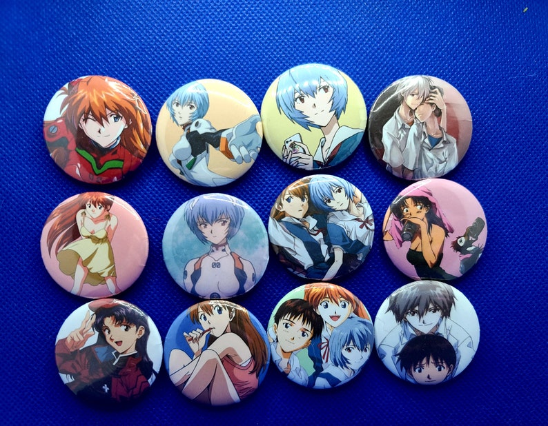 Misato Katsuragi Neon Genesis Evangelion PinsButtons Rei Ayanami Asuka Langley Soryu Shinji Ikari