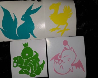 Final Fantasy Cactuar Vinyl Decal Sticker - 4 X 3.4 Inch, Oracal 651 Glossy, Waterproof & UV Resistant