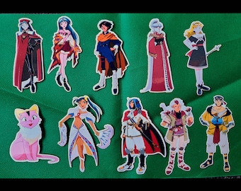 Lunar Eternal Blue Stickers. Hiro, Lucia, Lemina, Leo, Jean