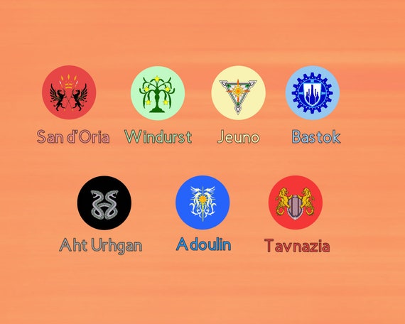 Final Fantasy XI Button Collection - From Windurst to Jeuno to