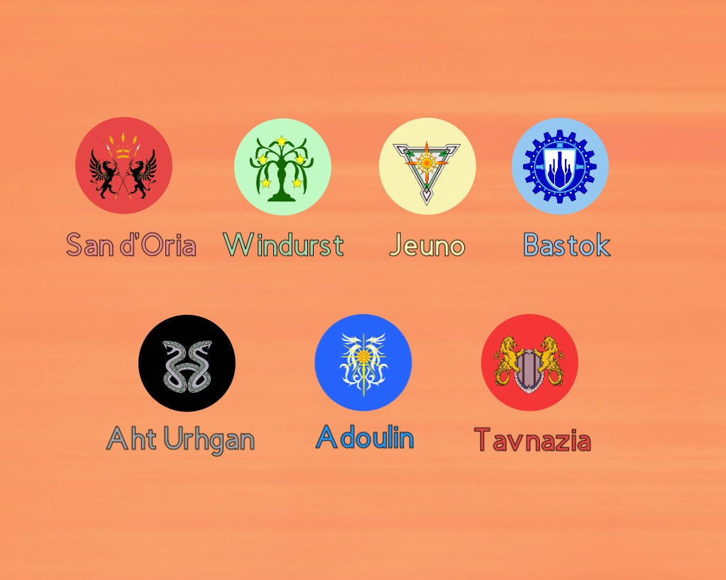 Final Fantasy XI Button Collection - From Windurst to Jeuno to