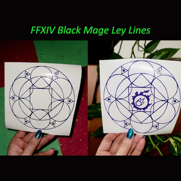 Final Fantasy XIV Black Mage Ley Lines Vinyl, Sticker, Bumper Sticker