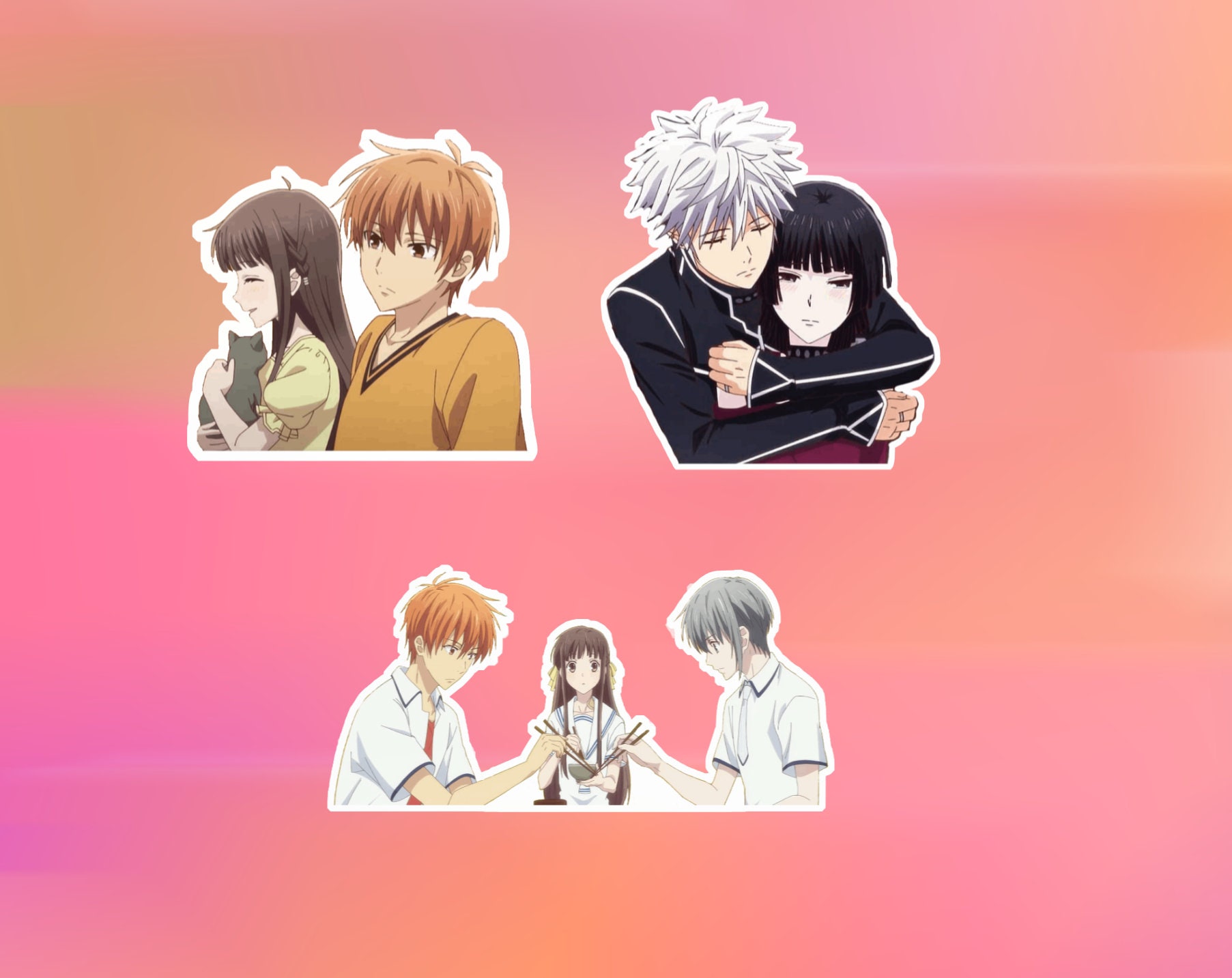 Fruits Basket Kyo and Tohru Sticker kiss and hug Season 3 Holo -   Portugal