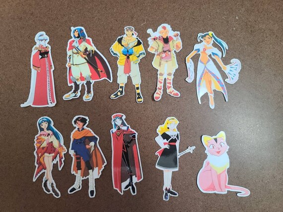 Lunar Eternal Blue Stickers. Hiro, Lucia, Lemina, Leo, Jean