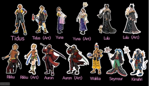 Final Fantasy X Stickers Tidus Yuna Wakka Lulu Rikku -  Sweden