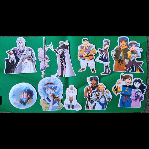 Lunar Silver Star Story Complete stickers. Alex, Luna, Nash, Mia, Jessica, Kyle, Ramus, Nall